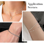 3.28 Feet Figaro Chains S925 Sterling Silver Chain for Jewelry Making, 3.5x1.5mm Figaro Links Permanent Bracelet Kit for Women Men Necklace Making - color: Silver-Figaro Chain