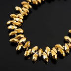 200pcs Czech 12mm Faceted Teardrop Briolette Crystal Glass Loose Beads Pendant Drop Spacer Bulk Gold Aurum for DIY Jewelry Making CCT2-33 - color: Gold Aurum, size: 12x6mm - 200pcs