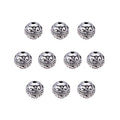 PH PandaHall 8mm Round Spacers Beads, 60pcs Tibetan Alloy Metal Charms Beads Antique Silver Metal Loose Spacer Beads for Bracelet Necklace Jewelry Making, Hole: 1.5mm - color: Round Antique Silver - 60pcs, size: 8mm
