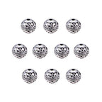PH PandaHall 8mm Round Spacers Beads, 60pcs Tibetan Alloy Metal Charms Beads Antique Silver Metal Loose Spacer Beads for Bracelet Necklace Jewelry Making, Hole: 1.5mm - color: Round Antique Silver - 60pcs, size: 8mm