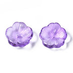 KISSITTY 100pcs Flower Glass Beads Purple Crystal Aesthetic Flowers Drilled Bead Caps Charm Spacers for DIY Necklaces Earrings Bracelets Jewelry Craft Making for Women - color: Purple