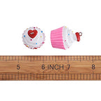 Cheriswelry Cup Cake Resin Pendants Lovely Food Sweet Dessert Dangle Charms Links Hanging Ornament with Metal Loop Fruit Pendants for Key Chains Bracelet Necklace Jewelry Making - color: Mixed Color Cup Cake