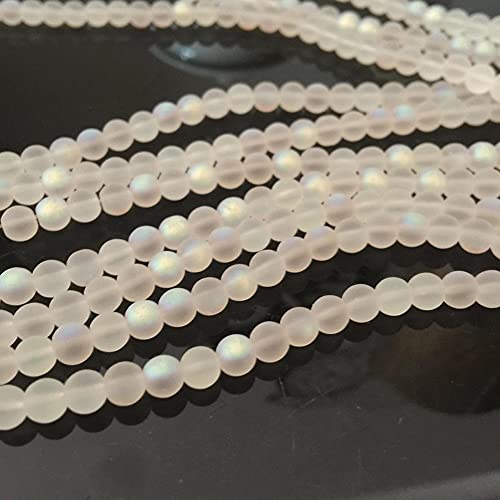 200 Pcs Matte Crystal Glass Beads Mermaid Aurora Beads with Hole Jewelry Making Crafts DIY 10mm - size: 10mm