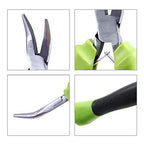 SPEEDWOX Bent Nose Pliers for Jewelery Making 5 Inches Smooth Jaw Mini Beading Tool Precision Beading Pliers with Spring Hobby Craft DIY - style: Bent Nose Pliers