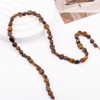 Natural Stone Beads 6-8mm Tiger Eye Oval Irregular Freeform Tumbled Loose Gemstone Beads for Jewelry Making 15 Inch Strand 50-55 Pcs - color: Tiger's Eye-1 strand15”-approx. 55 beads