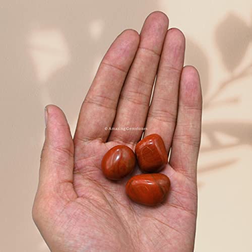 Amazing Gemstone Red Jasper Crystal Tumbled Stones Polished Rocks - Natural Gem Stones for Healing - DIY Crystals for Protection (1 Piece) - color: Red Jasper