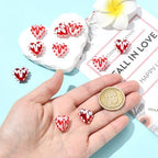 Stiesy Handmade Lampwork Beat Heart Beads, 10Pcs Love Heart Shaped Enamel Glass Beads Bulk for Jewelry Making, DIY Valentine Gift Friendship Bracelet and Necklace Charm - color: Heart-2 Colors-10pcs