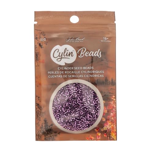 John Bead 25g Cylin Beads Magenta Silver Lined 11/0 Glass Cylindrical Seed Beads for Jewelry Bracelets Necklaces Earrings Making Embroidery - color: Magenta Silver Lined