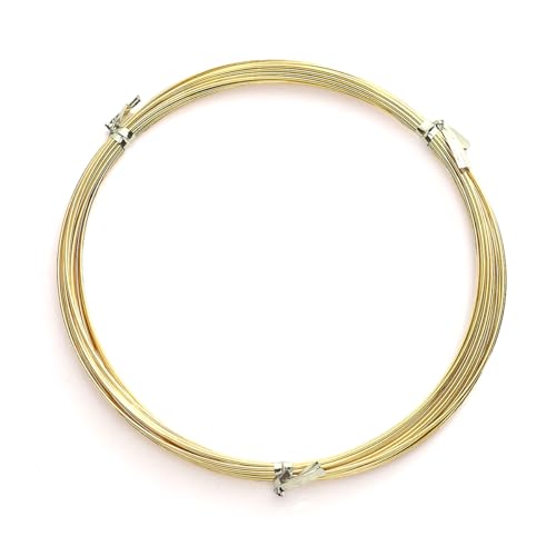 BEADIA 14K Gold Plated Wire 0.8mm 5 Meters Bead Cord for Bracelet Necklace Charm Beading Jewelry Making Findings - size: 0.8mm, style: 14K Gold