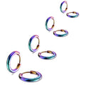 316L Surgical Stainless Steel Small Hoop Earrings 8mm 10mm 12mm 14mm Hypoallergenic Huggie Hoop Earrings Helix Lobes Hinged Sleeper Earrings Cartilage Piercings - color: H: Rainbow (Diameter 8mm/10mm/12mm/14mm),4 Pairs
