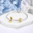 DALARAN Stopper Beads for Bracelets 925 Sterling Silver Clip Spacer Charm Bracelet Stoppers - style: Gold Clip StopCharms-Empty