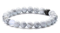 Hamoery Men Women 8mm Tiger Eye Stone Beads Bracelet Elastic Natural Stone Yoga Bracelet Bangle - color: Simulated Howlite-21003