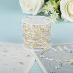 YOUBEIYEE 16.4 Feet Silver Plated Brass Chain for Jewelry Making Silver Paperclip Chain Enamel Daisy Flower Chains Bulk with Jump Rings Lobster Clasps - color: Daisy