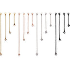 16 Pieces Necklace Extenders Black Jewelry Chain Extension Set for DIY Bracelet Making Stainless Steel 4 Colors 4 Sizes