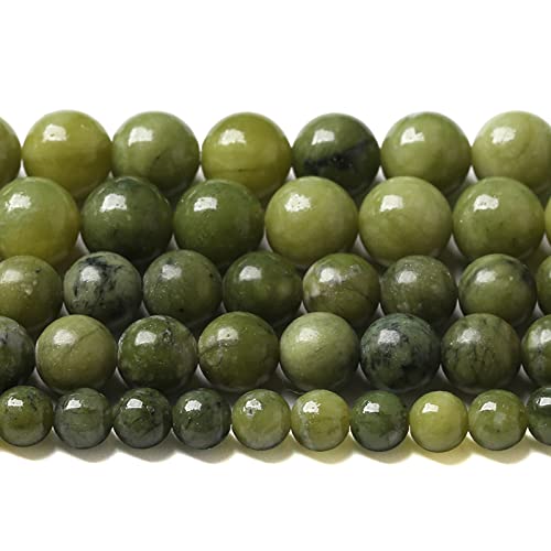 4MM 88PCS Natural Stone Chinese Green Jade Loose Beads for Jewelry Making DIY Bracelet Necklace 1 Strand - color: Chinese Green Jade, size: 4mm