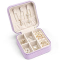 VLANDO Small Travel Jewelry Box Organizer - Girls Women Gift Rings Earrings Necklaces Jewelry Storage Display Case Purple - color: F.Purple