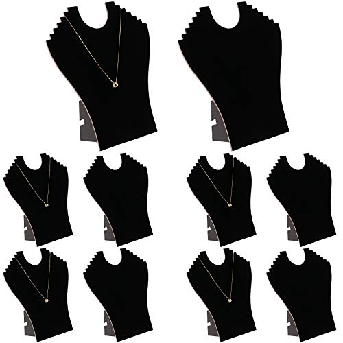 KINJOEK 10 Packs 9.6 x 9.2 Inch Necklace Display, Jewelry Earring Easel Black Velvet Display Stand Tower Rack for Selling Shows Business Home - size: 9.6 x 9.2 Inch 10PCS
