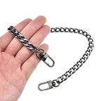 HAHIYO Purse Chain Strap Length 15.7 inches Bright Black for Shoulder Cross Body Sling Purse Handbag Clutch Replacement Strap Comfortable Flat 0.4” Wide Enough 2.4mm Extra Thick Metal Strap 1 Pack - size: Bright Black 15.7 inches