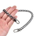 HAHIYO Purse Chain Strap 23.6 inches Bright Black for Shoulder Cross Body Sling Purse Handbag Clutch Replacement Comfortable Flat 0.4' Wide Enough 2.4mm Extra Thick Metal 1 Pack - size: Bright Black 23.6 inches