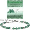 LPBeads Beaded Bracelets for Women Energy Gemstone Charm Jewelry Adjustable Bracelet Gifts for Mom, Daughter, Wife, Friends, Bestie - color: Green Aventurine
