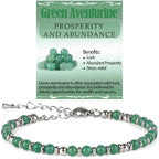 LPBeads Beaded Bracelets for Women Energy Gemstone Charm Jewelry Adjustable Bracelet Gifts for Mom, Daughter, Wife, Friends, Bestie - color: Green Aventurine