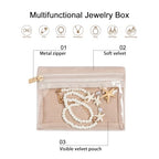 Frebeauty Travel Jewelry Organizer, 6 Pcs Velvet Jewelry Pouch Bag with Zipper Pocket, Visualization Design for Rings, Earrings, Necklace - color: 6 pcs bag