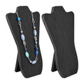 MOOCA 2 Pcs Set Foldable Wooden Easel Necklace Displays Small to Larger Necklaces, Portable Jewelry Organizer with Curved Top Design in Black Color - color: Black, 2 Pieces