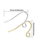 600Pcs French Earring Hooks Stainless Steel Earring Hooks 12×21MM Hypoallergenic Fish Hook Ear Wires for DIY Jewelry Making Finding -（Color:Golden and Silver）
