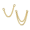 4Pcs Gold Earrings Connector Chains Set for Women, Convertible Dangle Chain for Double Piercings 50mm - color: style A