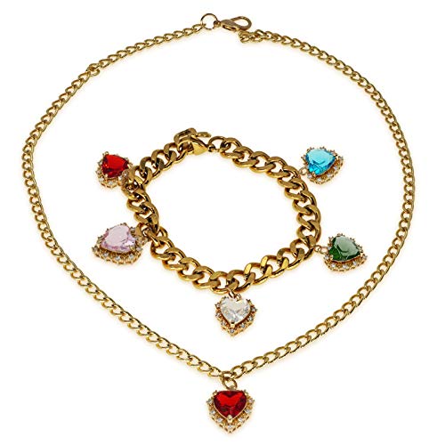 Crystal Zirconia Gold Plated Brass Charms for Jewelry Making Bracelet Necklace Earring Pendant Craft Supplies DIY Accessories - color: HeartA-Mix-5Pcs