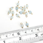 Beadia Natural Faceted Cube Stone Charms 4mm 30pcs with Untarnish Metal Accessories Loose Square Beads for DIY Jewelry Making - color: Aquamarine