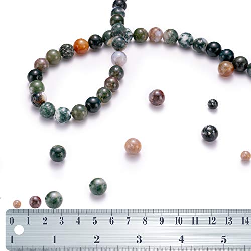 BEADIA Natural India Agate Stone Round Loose Semi Gemstone Beads for Jewelry Making 6MM 61PCS - color: India Agate, size: 6mm