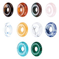 NBEADS 10 Pcs 10 Styles Natural Circle Donut Gemstone Charms, 18mm Dyed Flat Round Mixed Natural and Synthetic Donut Stone Beads Pendants Natural Stone Pendant for Jewelry Making, Hole: 5.5mm - color: 10 Pcs 10 Styles Stone A