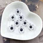 150Pcs Acrylic Flower Beads Candy Color Transparent Plastic Pastel Spacer Beads with Hole for DIY Crafts Wind Chimes Suncatcher Necklaces Bracelets Earrings Jewelry Making(Black) - color: Black