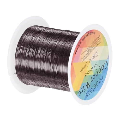 M METERXITY 0.2mm Jewelry Wire, 32 Gauge 328FT Craft Wire Copper Beading Wire for Jewelry Making/Planting/Weaving/DIY Crafting, Soft Metal Wires [100M, Metallic Black] - color: Metallic Black, size: 0.2mm 32 Gauge