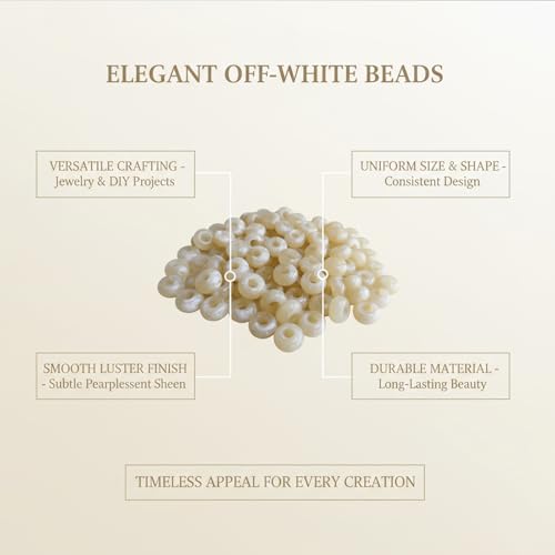 Large Hole Beads for Jewelry Making-100pcs 14mm European Rondelle Spacer Beads,Big Hole Craft for Bracelets(Beige) - color: Beige