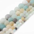 48pcs Natural Matte Amazonite Gemstone Beads，8mm Frosted Round Loose Stone Beads for Jewelry Making Earring Bracelet Necklace DIY Crafts - color: Amazonite, size: 8mm