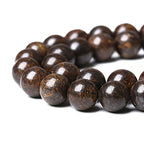 58pcs 6mm Natural Stone Beads Brown Bronzite Gemstone Round Loose Beads for Jewelry Making DIY Bracelet Necklace - color: Bronzite Gemstone, size: 6mm