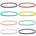 XIJIN 18 Pieces Elastic Beaded Anklets for Women Handmade Beach Boho Colorful Beads Ankle Bracelets Set - color: Solid Color A