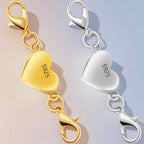 925 Silver Heart-Shaped Magnetic Necklace Clasps and Closures, Magnetic Clasp Converter for Jewelry Making Supplies,Chain Extender Connector for Necklace Bracelet (4pcs Gold) - color: 4pcs gold