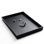 Oirlv Black Leather Jewelry Display Flat Tray Perfume Accessories Trinket Watch/Earring/Ring Storage Organizer - style: P01701