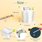 Homepal 1mm Elastic String for Bracelets, Clear Elastic String Elastic Cord for Jewelry Making, Crystal Jewelry String for Bracelets, Necklaces, Beading and Crafts 100m/roll