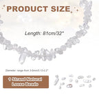 MECCANIXITY 310 Pcs Natural Drilled Rock Crystal Gemstone Chips Bulk 3mm to 5mm Dia. Irregular Tumbled Crystal Chip Beads for Jewelry Making Craft Supplies (Transparent) - color: Rock Crystal, size: 3-5mm