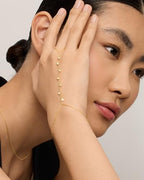 PAVOI 14K Gold Plated Hand Chains for Women - Adjustable Hand Chain Bracelet and Ring - Trendy Gold Handchain Bracelet Stack Summer Jewelry - Beads, Pearl, and Cubic Zirconia Body Jewelry - style: Climber CZ