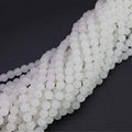 600PCS 8mm White Glass Round Beads Bulk-Imitative Jade Beads-Bracelet Loose Beads for Jewelry Making Earring, Necklaces, and DIY Crafts - size: 8mm White