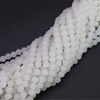 600PCS 8mm White Glass Round Beads Bulk-Imitative Jade Beads-Bracelet Loose Beads for Jewelry Making Earring, Necklaces, and DIY Crafts - size: 8mm White