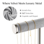bussdis 2 Tier Bracelet Holder Display - Detachable T Bar Grey Velvet Bracelet Holder, Jewelry Holder Organizer for Bracelet, Necklace, Earrings, Rings - color: Grey