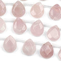 Cherry Blossom Beads Rose Quartz Beads 12x15mm Faceted Top-Drilled Teardrop - 12 pcs/ 8 Inch Strand - color: Rose Quartz
