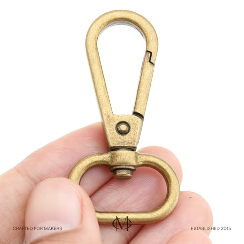 CRAFTMEMORE Snap Hook Swivel Push Gate Lobster Clasps Fashion Clips Purse Making FS10 Pack of 10 (Antique Brass, 3/4 Inch) - color: Antique Brass, size: 3/4 Inch