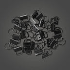 SPEEDWOX 20 Pcs 0.8" Dark Black Key Fob Hardware Set with Pliers, 8 Inch Glass Breaking Pliers with Rubber Tips TPR Handles, for Wristlet Keychain Key Lanyard Making - size: 0.8" Dark Black